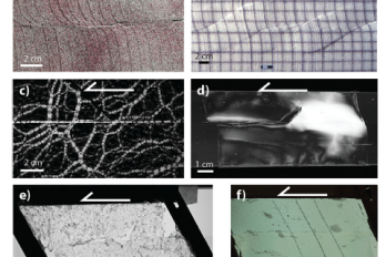 Table of various photographs of result from analog rock deformation experiments. Source: Dr. Michele Cooke.